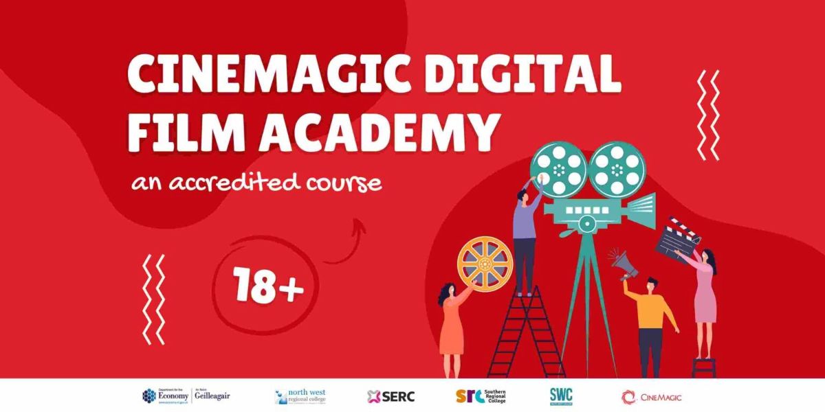 Graphic for digital film academy with images from the film industry ie film